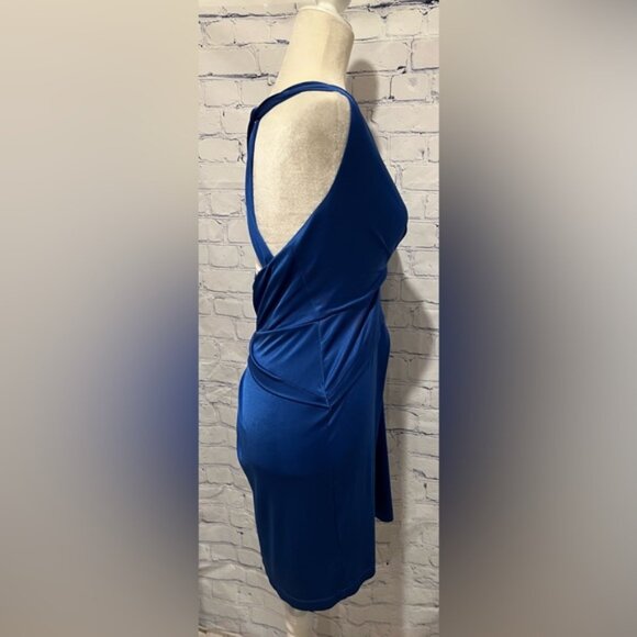 BCBG Max Azria Deep V Front Royal blue Cocktail Dress size XS - Picture 4 of 6